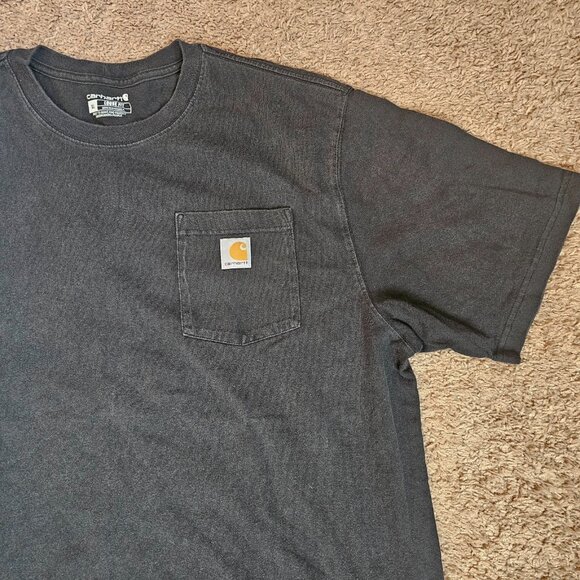 Carhartt Shirt Mens XL Black Pocket Relaxed Fit Loose Original Crewneck Read - Picture 6 of 12